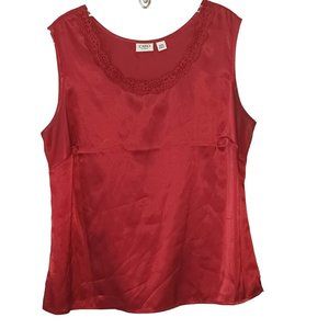 Cato Dark Red Babydoll Lingerie Sleep Top With Lace Detail Size 14/16W